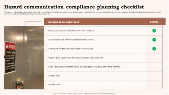 Hazard Communication Compliance Planning Checklist