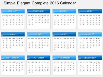 Hc simple elegant complete 2016 calendar powerpoint template