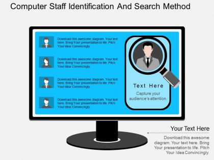 He computer staff identification and search method flat powerpoint design