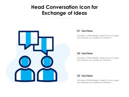 Head conversation icon for exchange of ideas