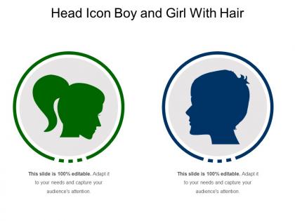 Head icon boy and girl with hair