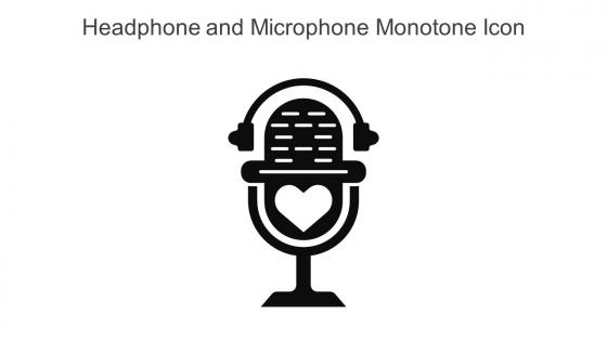 Headphone And Microphone Monotone Icon In Powerpoint Pptx Png And Editable Eps Format
