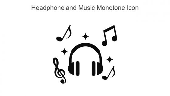 Headphone And Music Monotone Icon In Powerpoint Pptx Png And Editable Eps Format