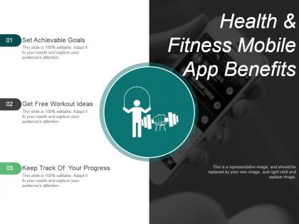Health and fitness mobile app benefits ppt slide styles