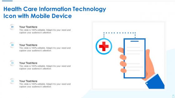 Health care information technology icon with mobile device