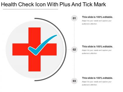 Health check icon with plus and tick mark