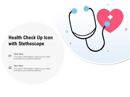 Health check up icon with stethoscope
