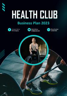 Health Club Business Plan A4 Pdf Word Document