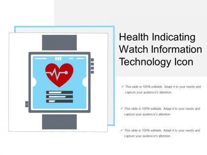 Health indicating watch information technology icon