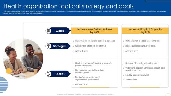 Health Organization Tactical Strategy And Goals