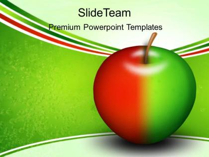 Health powerpoint templates free colored apple education ppt slides