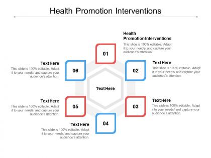 Health promotion interventions ppt powerpoint presentation model picture cpb