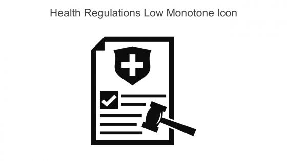 Health Regulations Low Monotone Icon In Powerpoint Pptx Png And Editable Eps Format