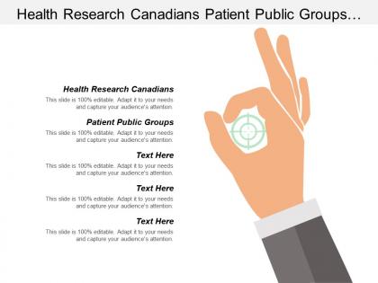 Health research canadians patient public groups manage portfolio