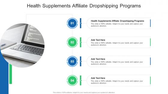 Health Supplements Affiliate Dropshipping Programs In Powerpoint And Google Slides Cpb