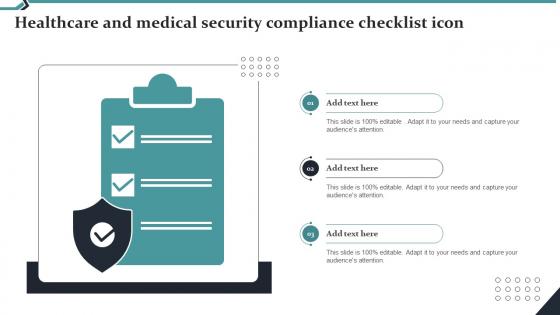 Healthcare And Medical Security Compliance Checklist Icon