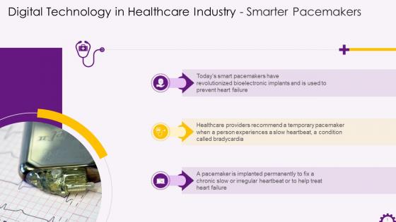 Healthcare Industry Digital Technology Smart Pacemakers Training Ppt
