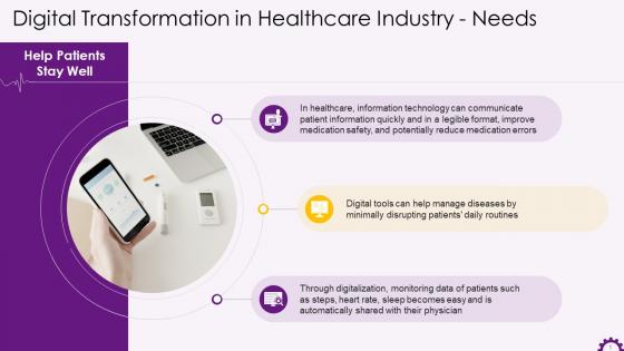 Healthcare Industry Digital Transformation Need Helping Patients Stay Well Training Ppt