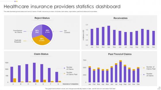 Healthcare Insurance Providers Statistics Dashboard Snapshot