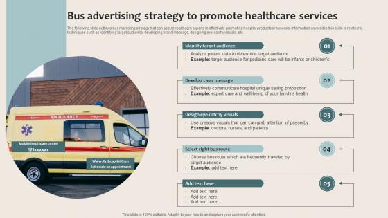 Healthcare Marketing Bus Advertising Strategy To Promote Healthcare Services Strategy SS V