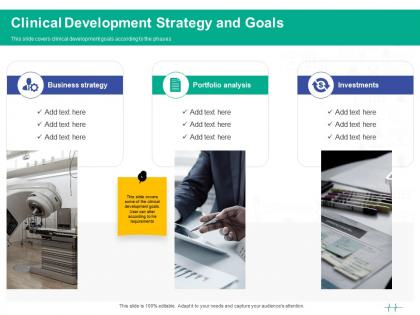 Healthcare marketing clinical development strategy and goals ppt powerpoint presentation pictures