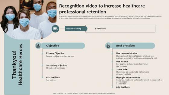 Healthcare Marketing Recognition Video To Increase Healthcare Professional Retention Strategy SS V