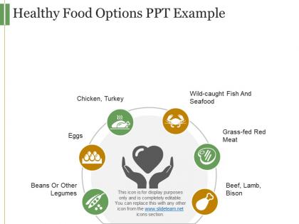 Healthy food options ppt example