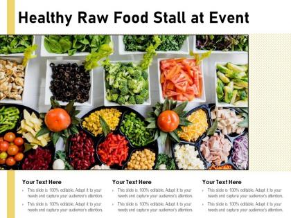 Healthy raw food stall at event