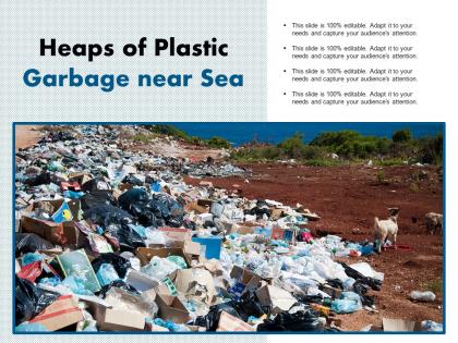 Heaps of plastic garbage near sea