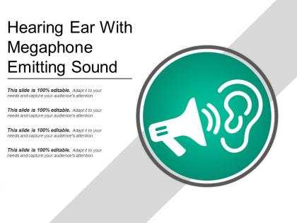 Hearing ear with megaphone emitting sound