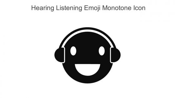 Hearing Listening Emoji Monotone Icon In Powerpoint Pptx Png And Editable Eps Format
