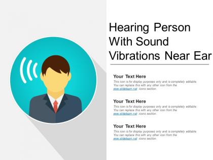 Hearing person with sound vibrations near ear