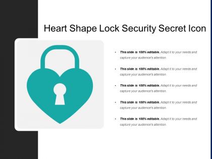 Heart shape lock security secret icon