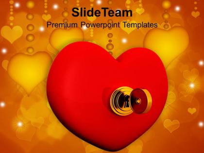 Heart with key wedding powerpoint templates ppt themes and graphics 0213