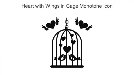 Heart With Wings In Cage Monotone Icon In Powerpoint Pptx Png And Editable Eps Format