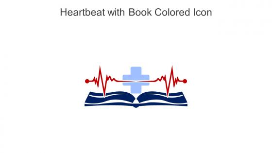 Heartbeat With Book Colored Icon In Powerpoint Pptx Png And Editable Eps Format