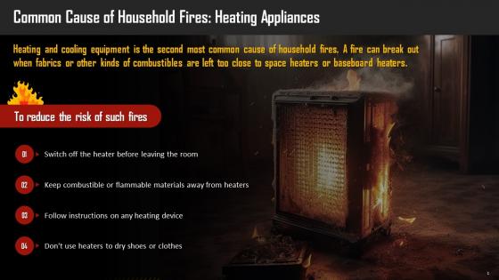 Heating Appliances As A Cause Of Household Fires Training Ppt