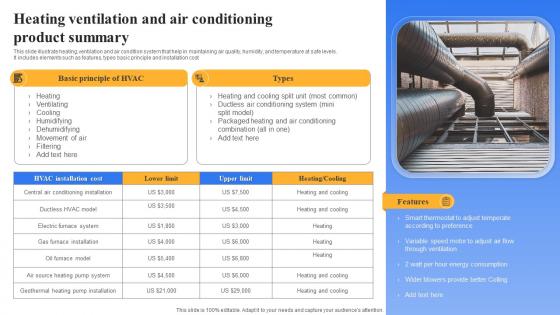 Heating Ventilation And Air Conditioning Product Summary