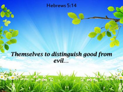 Hebrews 5 14 themselves to distinguish good powerpoint church sermon