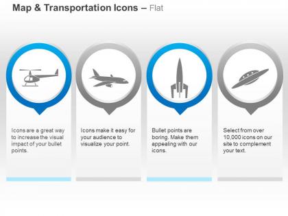 Helicopter plane rocket ufo ppt icons graphics