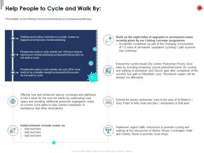 Help people to cycle and walk by ppt powerpoint presentation file slide portrait