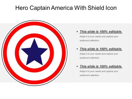 Hero captain america with shield icon