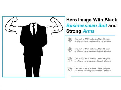 Hero image with black businessman suit and strong arms