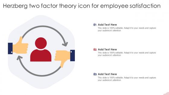 Herzberg Two Factor Theory Icon For Employee Satisfaction