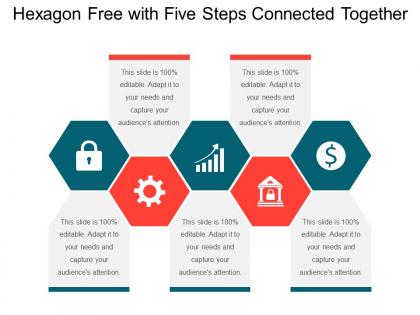 Hexagon free with five steps connected together