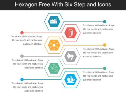 Hexagon free with six step and icons