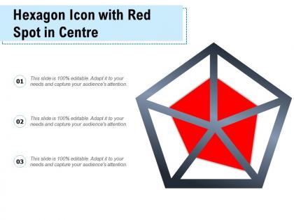 Hexagon icon with red spot in centre