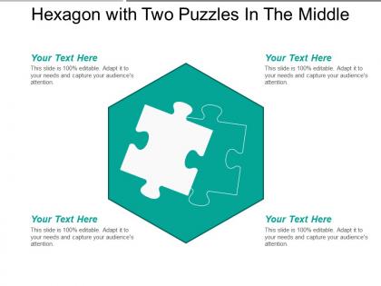 Hexagon with two puzzles in the middle