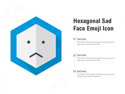 Hexagonal sad face emoji icon