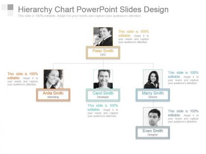 Hierarchy chart powerpoint slides design